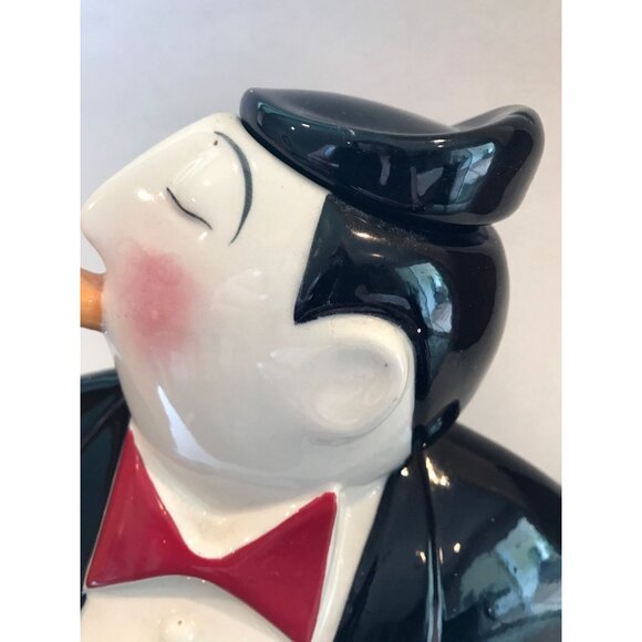 Vintage Clay Art Jazz Series 1990 Saxophone Player Teapot Tuxedo Yellow Sax - Picture 5 of 10